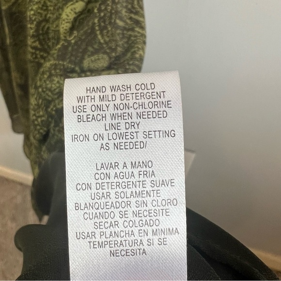 Studio I Sleeveless Maxi Dress Paisley Olive Green Sz 8 Flowy Romantic Y2K 90s - Picture 9 of 15